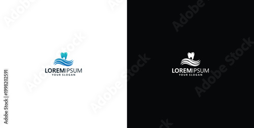 vector logo design wave logo and dental care logo