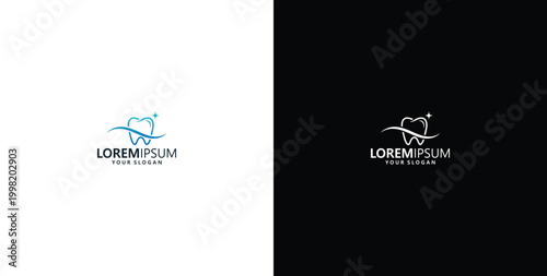 vector logo design wave logo and dental care logo
