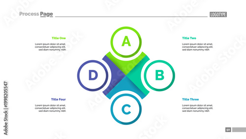 Pie Diagram with Four Elements Template