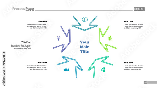 Arrow Chart with Five Elements Template