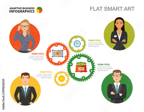 Four Employees Team Slide Template