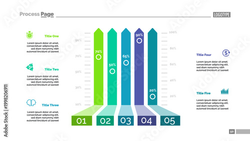 Five options bar chart template for presentation