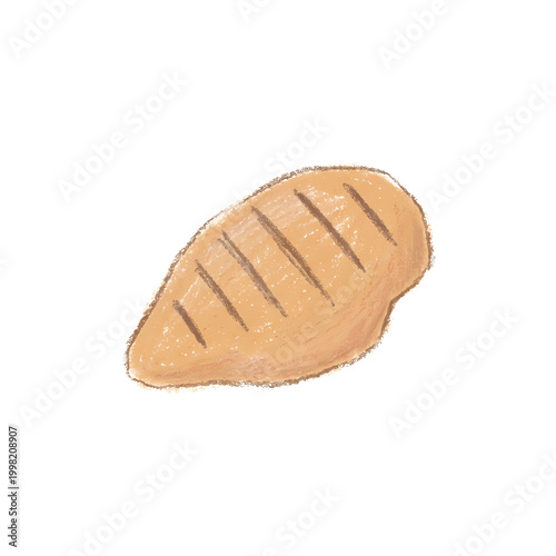 Simple textured illustration of a crusty loaf of bread on black