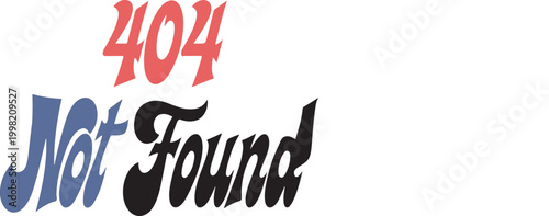 404 Not Found Error Typography Vector Illustration