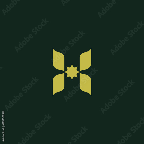 Letter H With Sparkle logo design