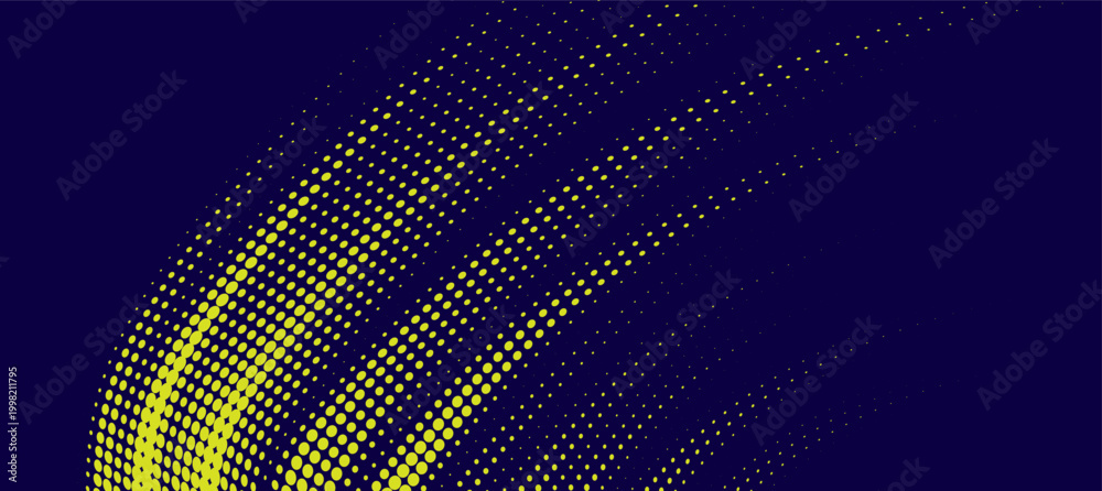 Obraz premium Abstract speed lines style yellow color halftone banner design template.