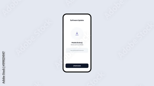 Mobile banking application software update process from download to successful installation