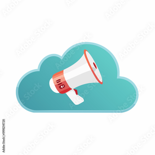 Megaphone announcing from a cloud