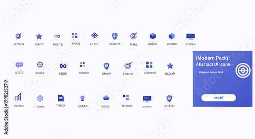 Modern flat icons representing financial and payment services for fintech and banking applications.