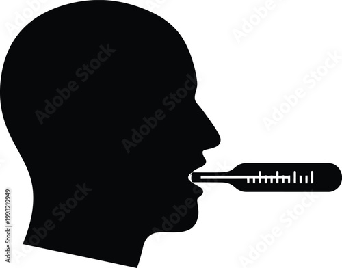 Brainwashing concept silhouette of a head with a screwdriver in the mouth