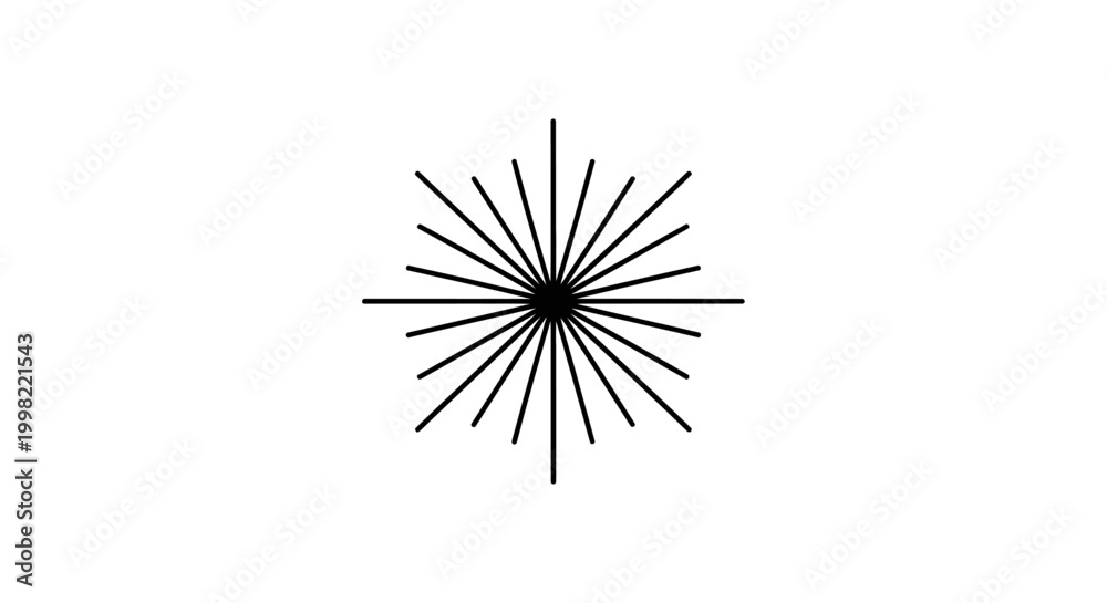 Fototapeta premium Black Sunburst Graphic Design Element.