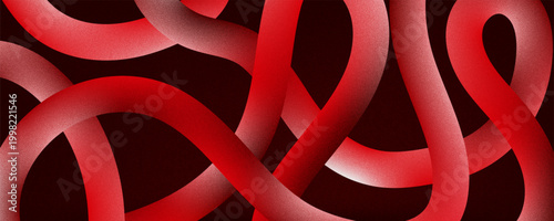 Trendy gradient line background. Ruby red waved gradient shapes with blurred texture noise. Grainy film effect texture gradient template. Great for web design, banner, poster