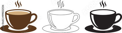 Obraz na płótnie Coffee mug vector icon cafe hot beverage cup design