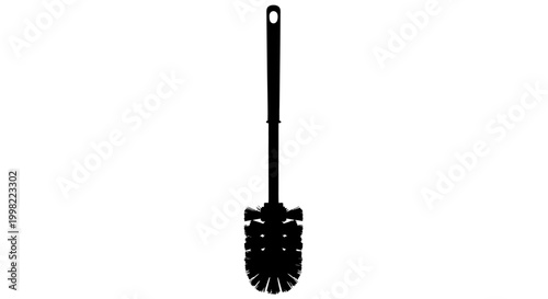 Toilet brush silhouette on a white background