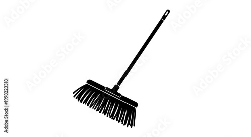 Broom silhouette against a white background high quality
