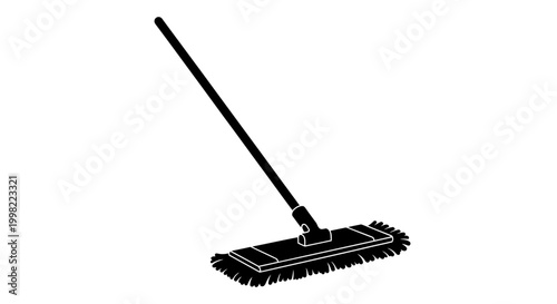 Floor mop silhouette against a white background