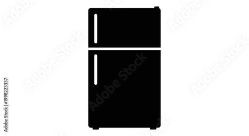 Refrigerator Silhouette On White Background Silhouette high quality