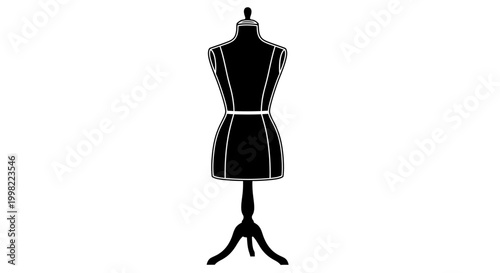 Dress form mannequin silhouette on white background