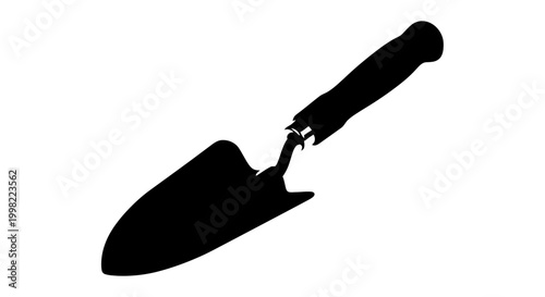 Garden trowel silhouette on a white background