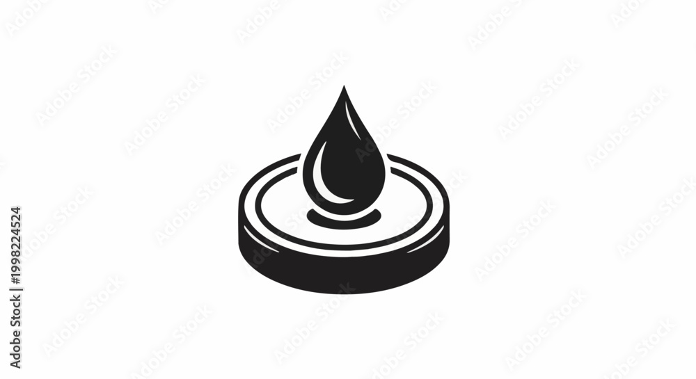 Fototapeta premium Simple graphic of a burning wick in a circular holder