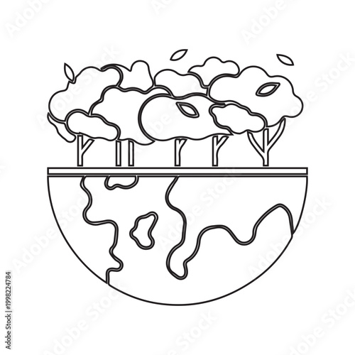 Green Earth and Trees Icon