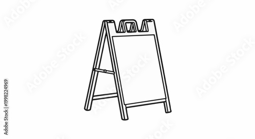 Simple line drawing of an A-frame sidewalk sign