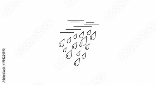 Simple line drawing of raindrops falling