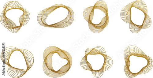 Eight different views of gold wire wrapped jewelry findings