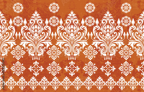 Motifs Ikat floral paisley embroidery floral. ikat ethnic Saree Sarong oriental pattern traditional.Ikat embroidery style abstract embroidery design for texture,fabric,clothing,wrapping,decoration