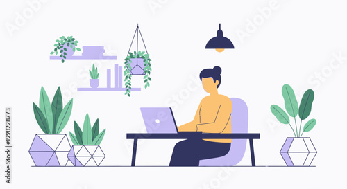 business woman working on laptop