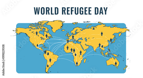 World Refugee Day global migration map.