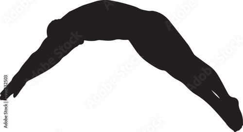 Silhouette of a diver in mid air a dynamic aquatic sport illustration