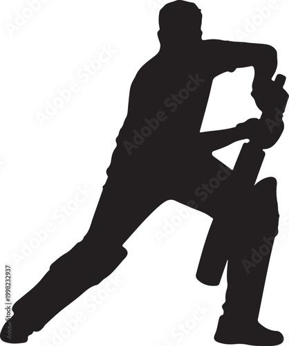 Silhouette of a man in a dynamic running or lunging pose