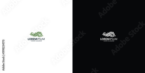 wave and palm tree logo vector design