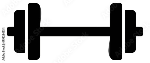 Dumbbell Weight Lifting Icon Simple Line Pictogram