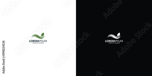 wave and palm tree logo vector design