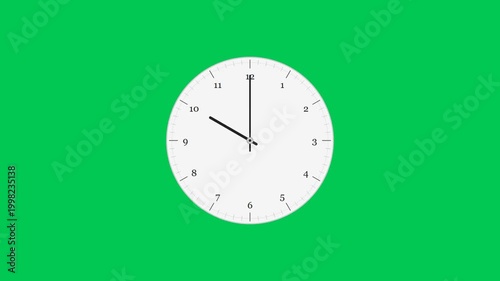Abstract animation of an analog clock with hour and minute hands rotating in a 12-hour time lapse, representing the passage of time and time management