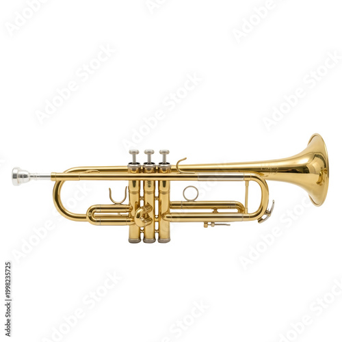 Professional B Flat Trumpet with Three Valves and Gold Brass Finish