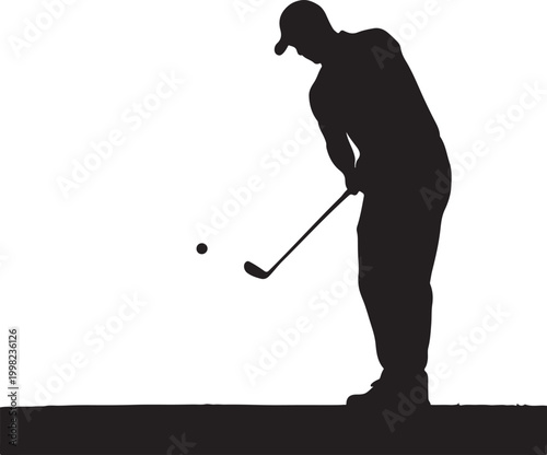 Golfer in silhouette a moment of focus and precision on the green