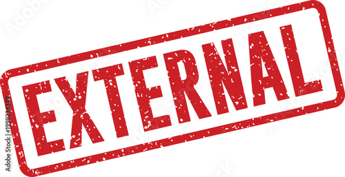 Red 'external' stamp impression on white background