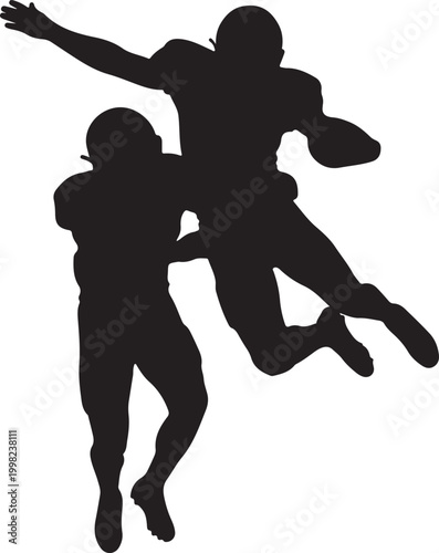 American football action silhouette a dynamic moment of athleticism and competition