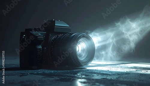 Mystical Camera - Capturing Light and Imagination in a Dark Studio.