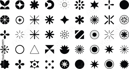 Black brush strokes and paint swatches set