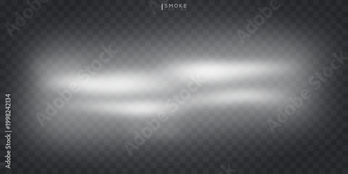 Fog or smoke isolated transparent special effect. White vector cloudiness, mist or smog background. Vector illustration