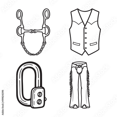 Horse riding equipment and cowboy clothes