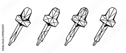 pipette , Geometric Origami line art vector set