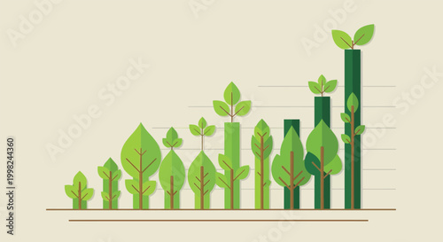 Growth Chart in Nature's Embrace: An artistic representation of a growth chart, where trees of increasing size symbolize growth and progress.