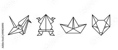 scale , Geometric Origami line art vector set