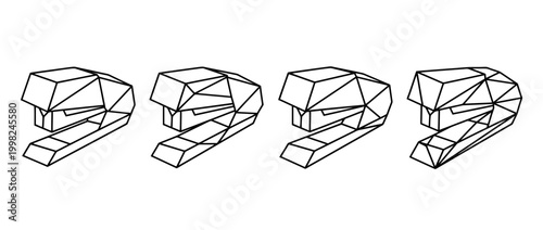 stapler , Geometric Origami line art vector set