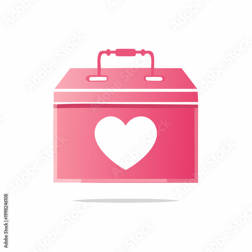 Pink First Aid Kit with Heart Symbol